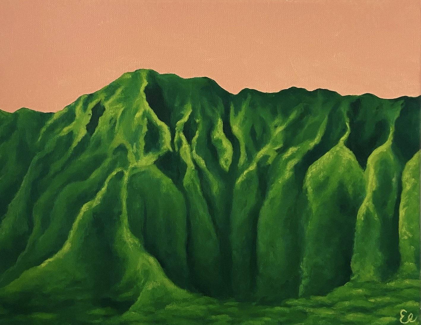 Oahu Hawaii mountain sunlight painting by Elsa Eve